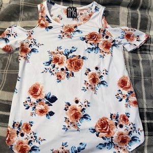 TMG New York Floral Off The Shoulder Shirt